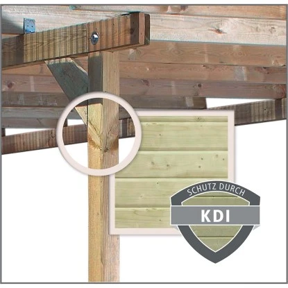 Karibu Pavillon Bever 4 Kesseldruckimprägniert 429 Cm X 289 Cm X 296 Cm – Bild 4