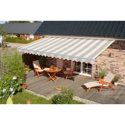 Spettmann Halbkassettenmarkise Sky Klassik 400 X 350 Cm Beige-Sand Streifen Weiß – Bild 2