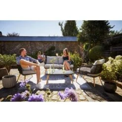 Lounge-Set Edna 4-teilig Seilbespannung Anthrazit