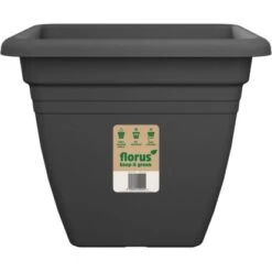 Florus Pflanztopf Mediterran Quadro 40 Cm X 40 Cm X 32 Cm Anthrazit