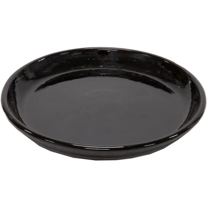 M Collections Untertopf Saucer Glazed 29 Cm X 29 Cm Schwarz