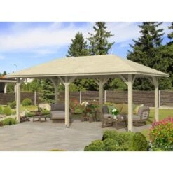 Skan Holz Holz-Pavillon Orleans 1 Natur Unbehandelt 294 Cm X 576 Cm