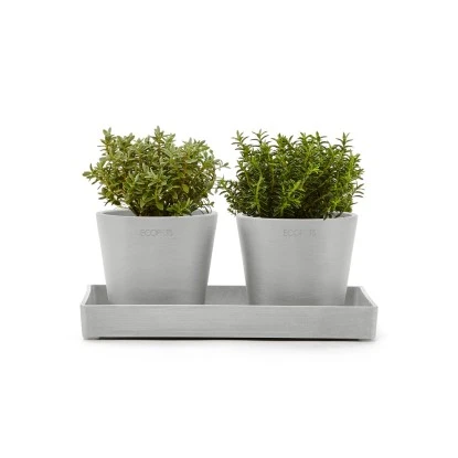 Ecopots Untersetzer Eckig Weißgrau 25 Cm X 10 Cm X 2,5 Cm – Bild 3